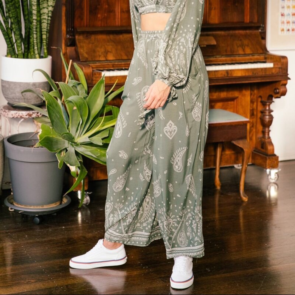 RUBEN BOHO WIDE LEG PANTS IN CONSTANCE PRINT JAASE - Picture 3 of 8